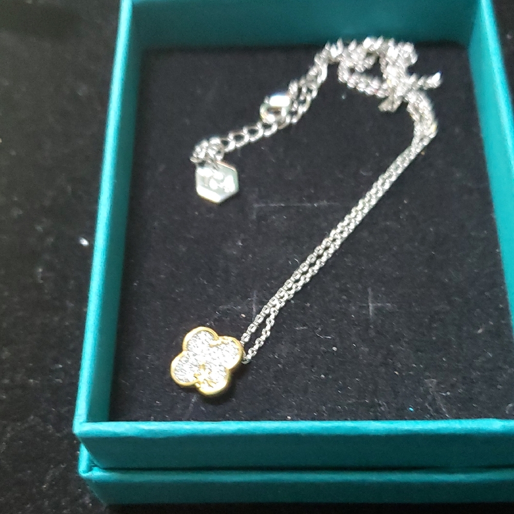 Touchstone Dragonfly In Corner .Elegant Gold and Silver Pendant Necklace